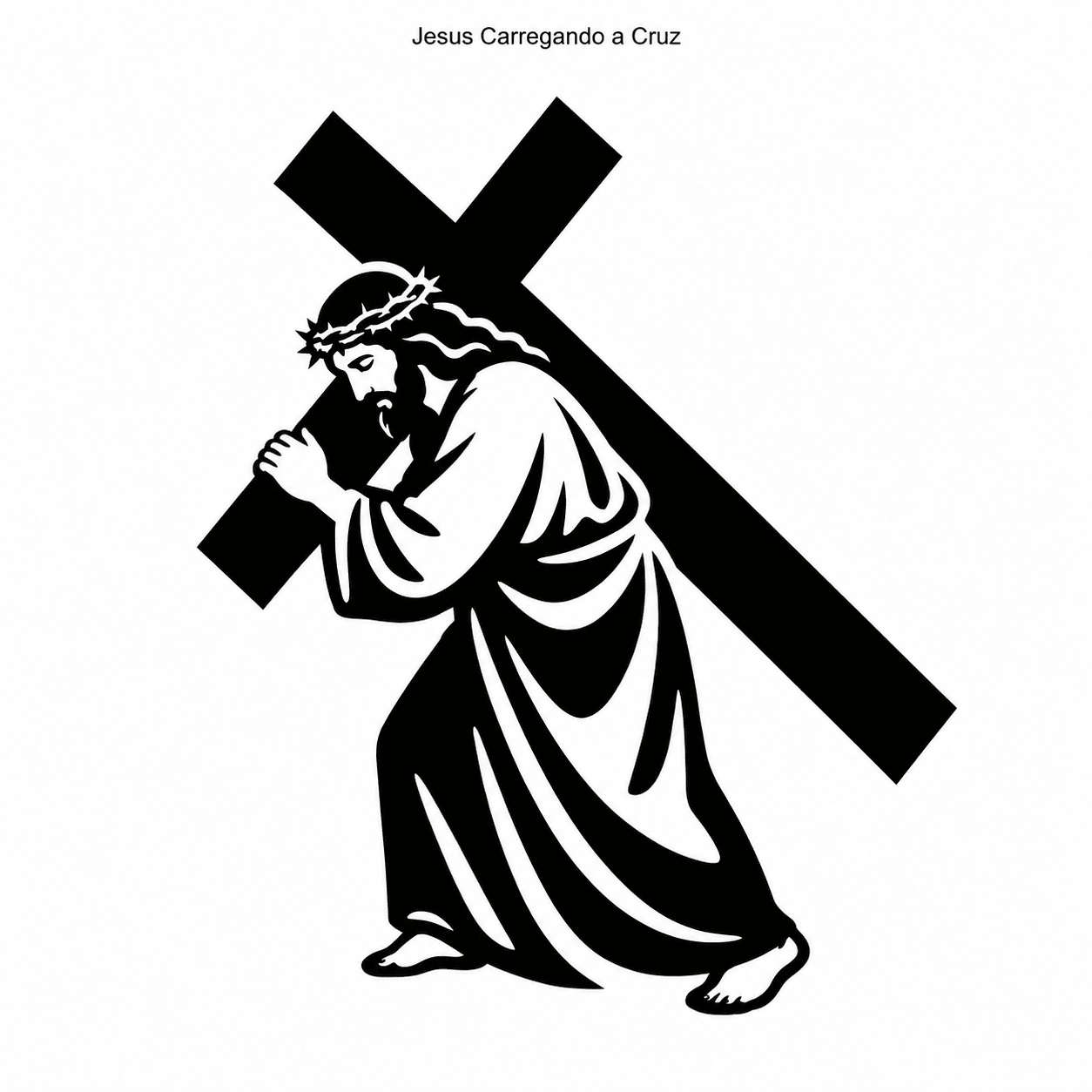Stencil de Jesus Carregando a Cruz