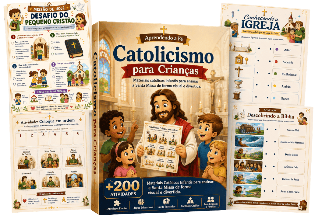 Kit Aprendendo a Fé - mockup do material