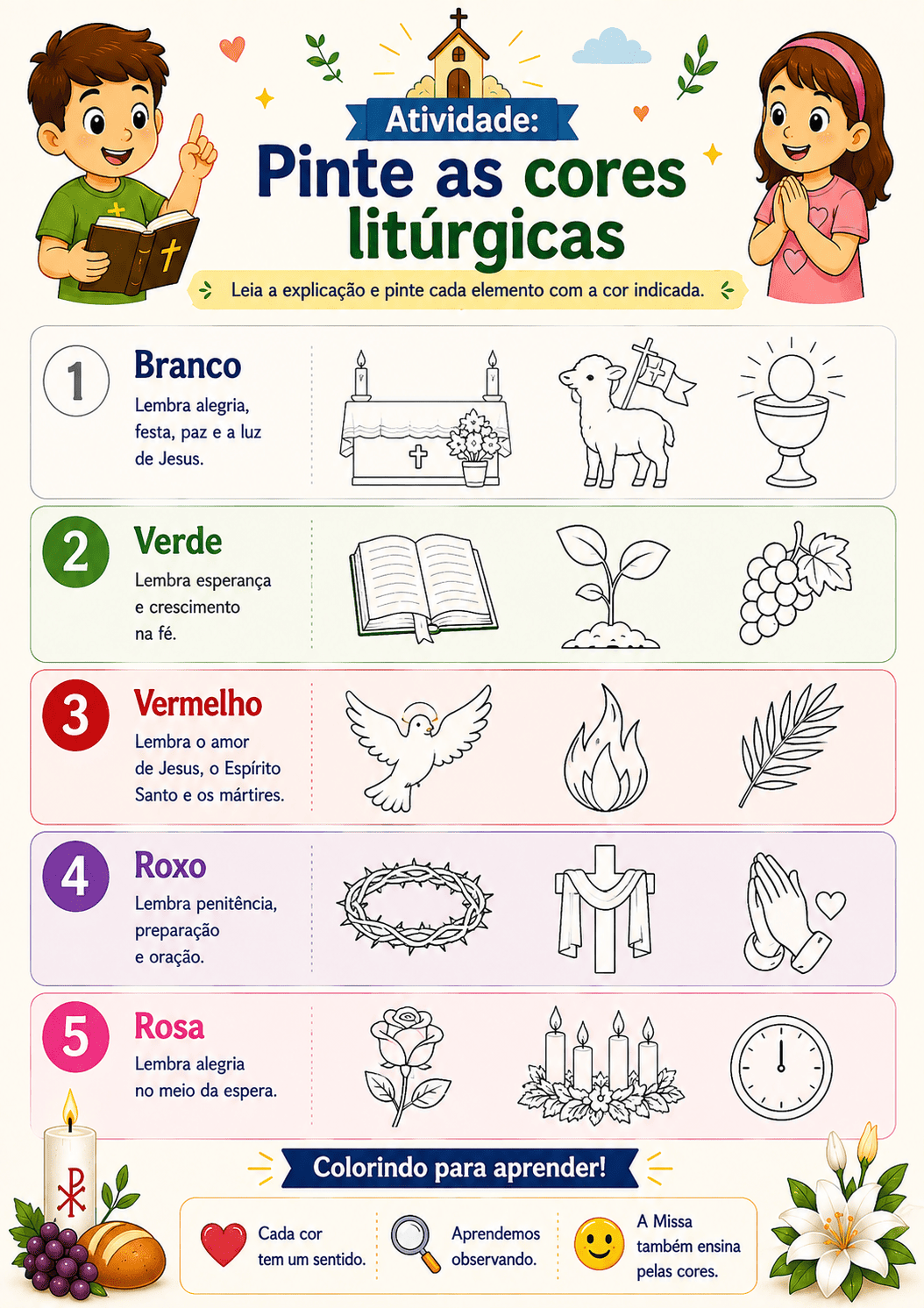 Página do kit Aprendendo a Fé