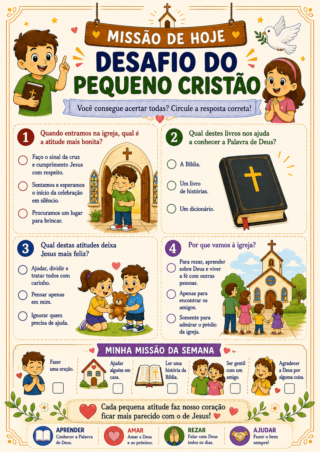 Página do kit Aprendendo a Fé