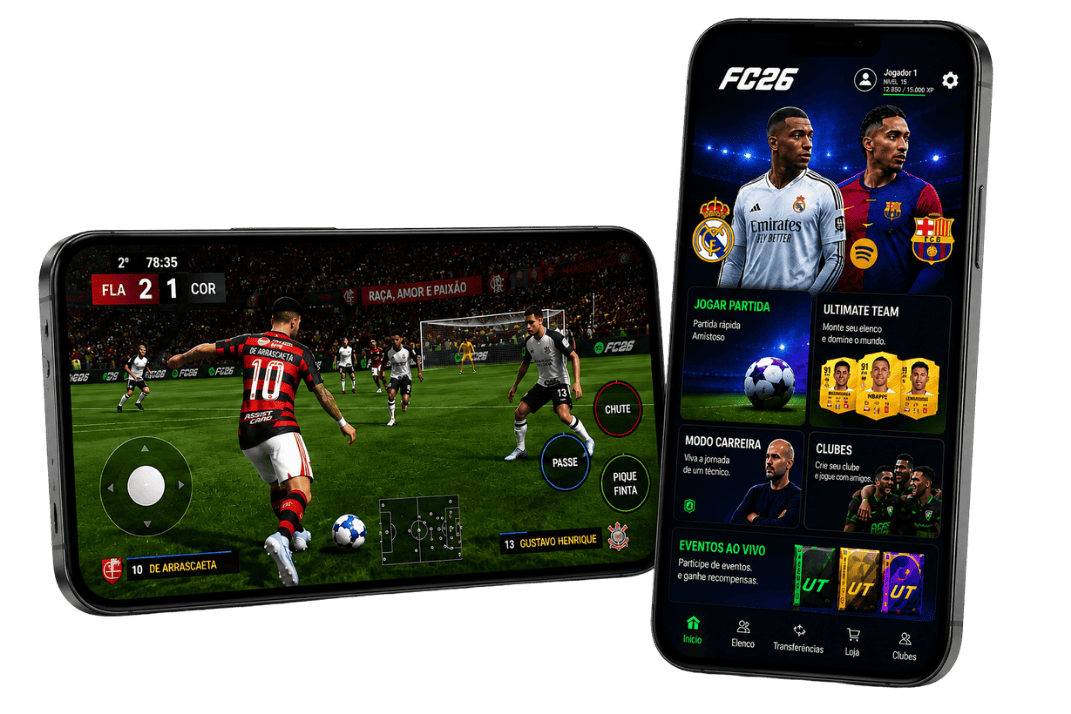 Mockup do jogo nos dispositivos