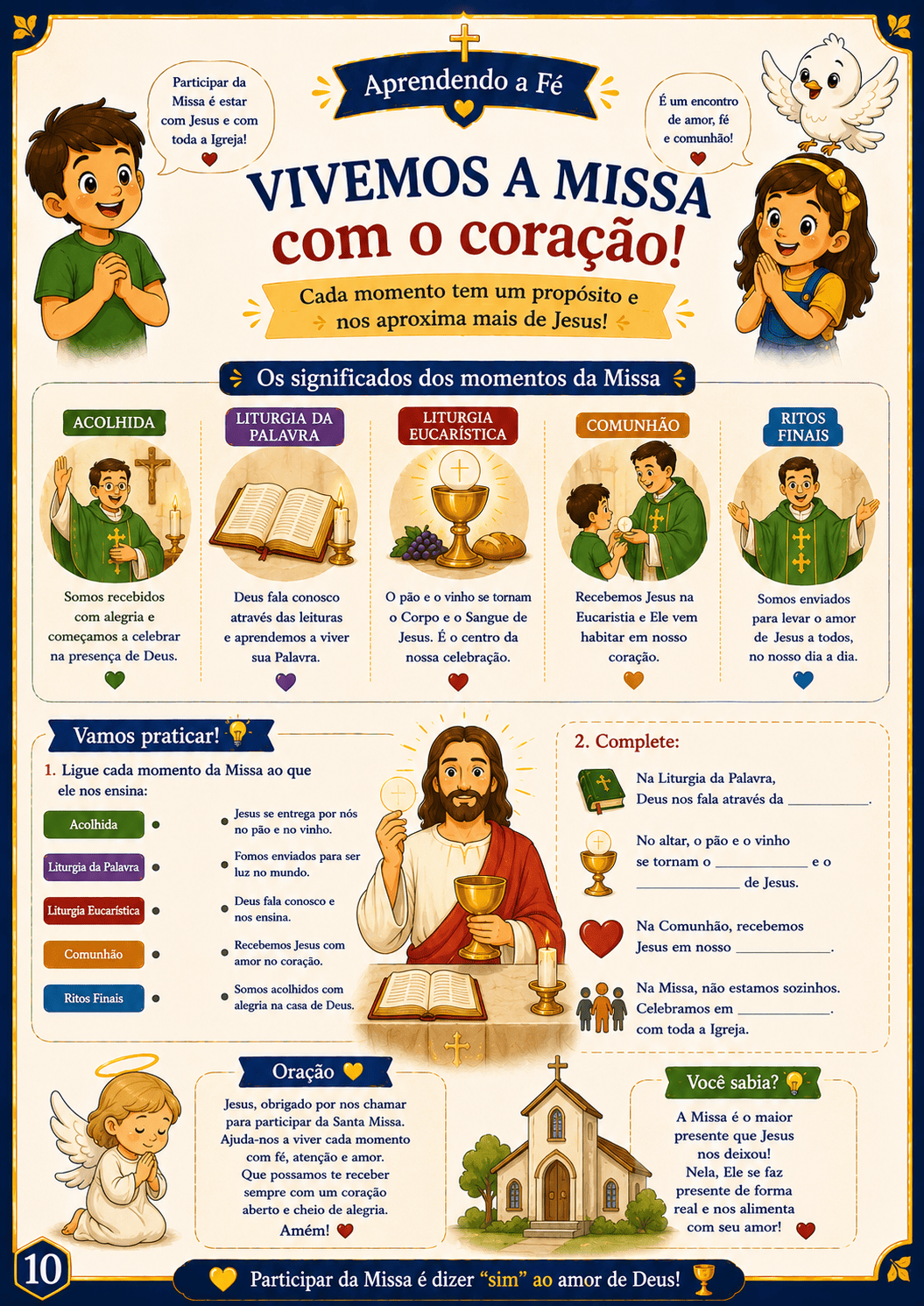 Página do kit Aprendendo a Fé