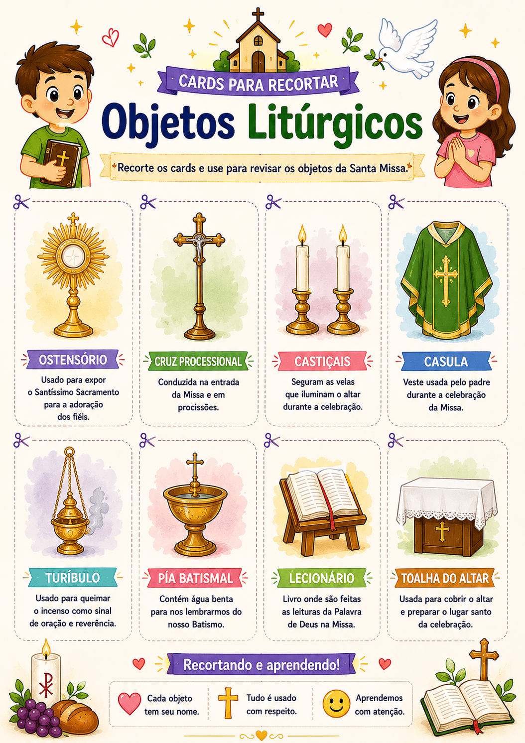 Página do kit Aprendendo a Fé