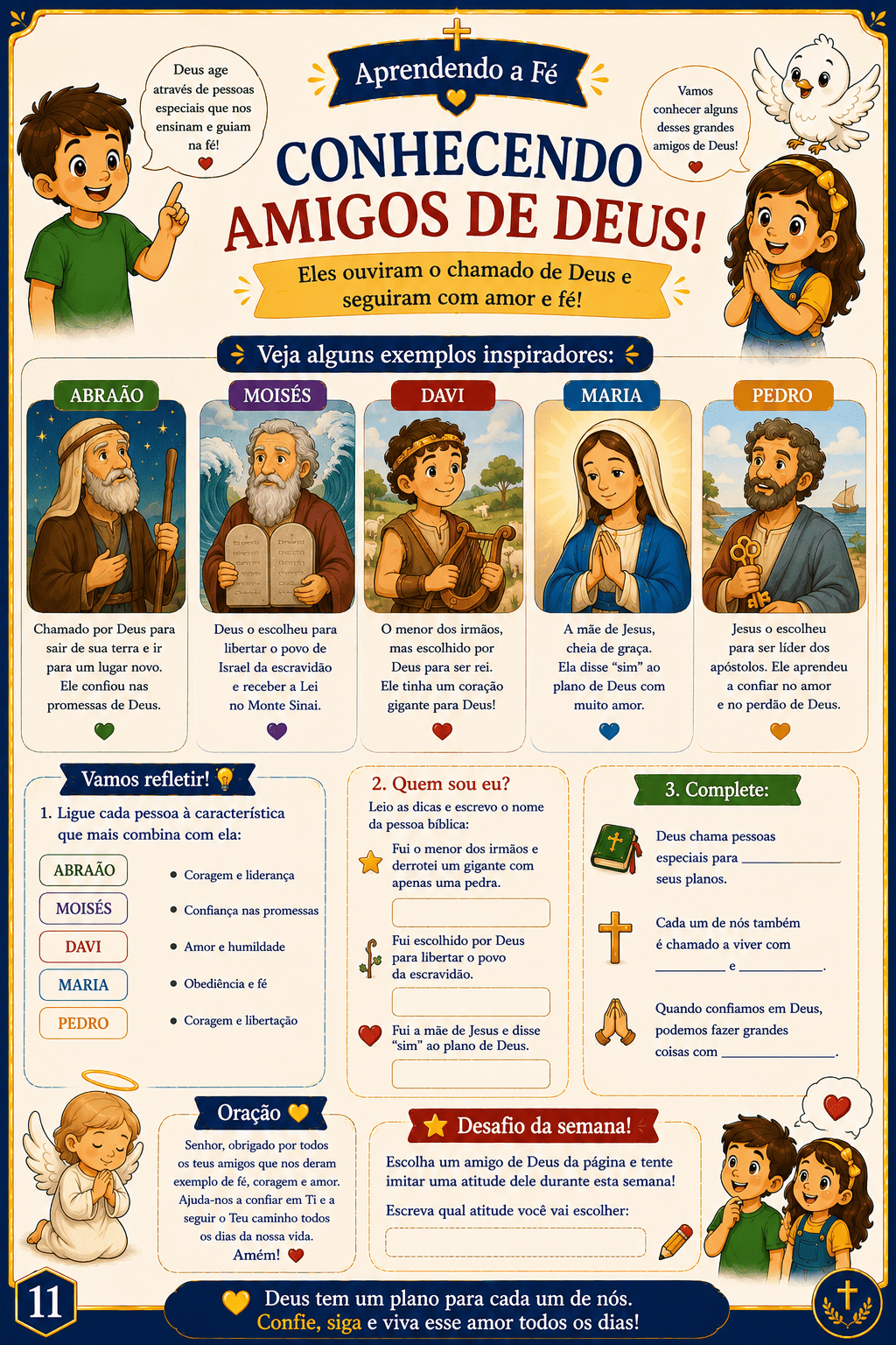 Página do kit Aprendendo a Fé