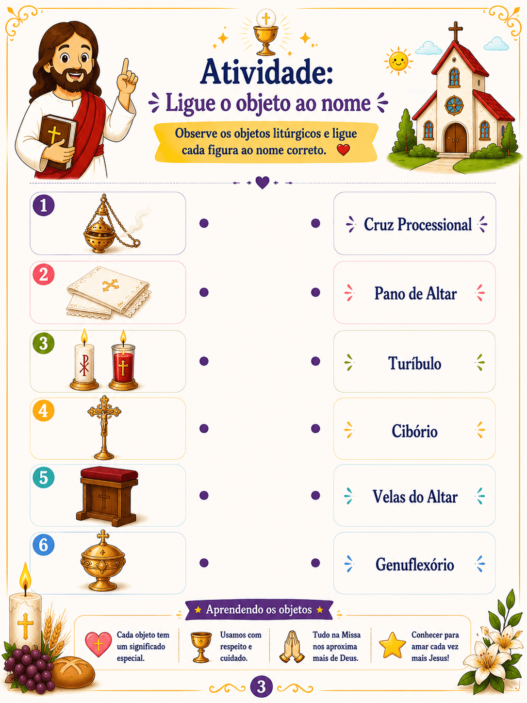 Página do kit Aprendendo a Fé