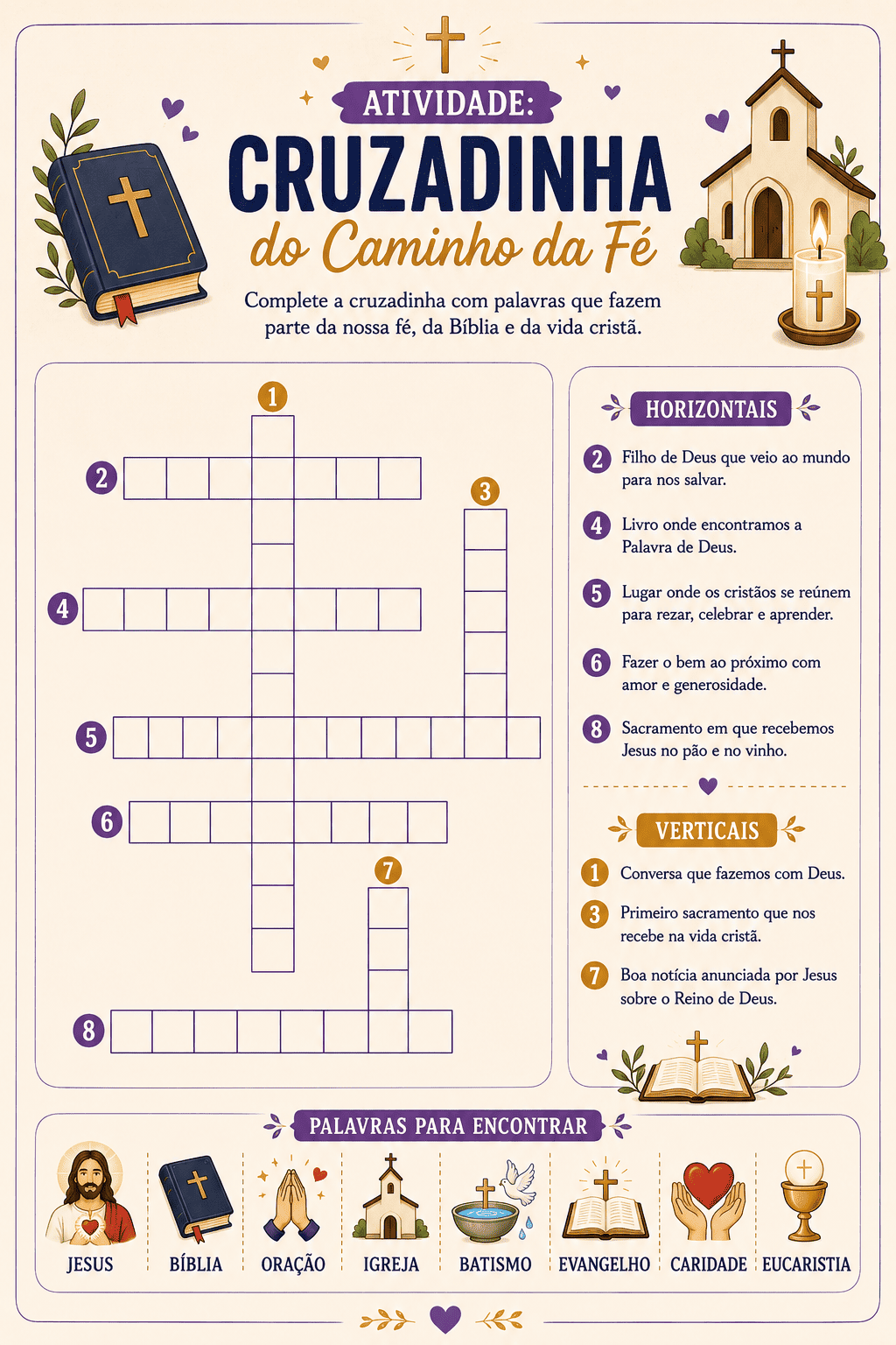 Página do kit Aprendendo a Fé
