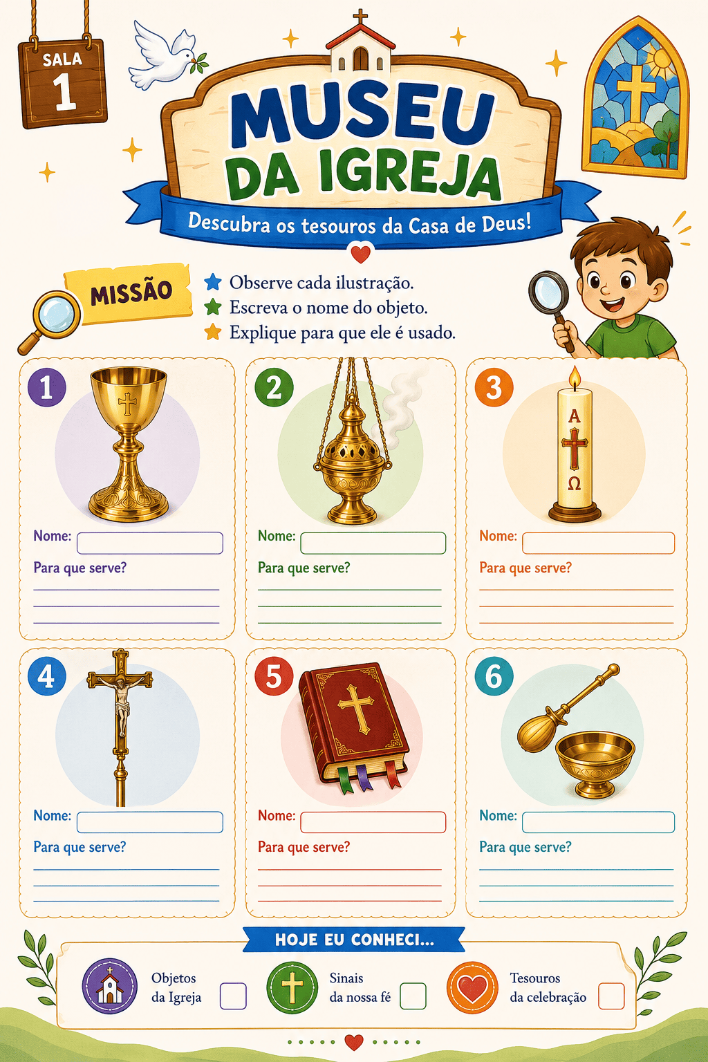 Página do kit Aprendendo a Fé