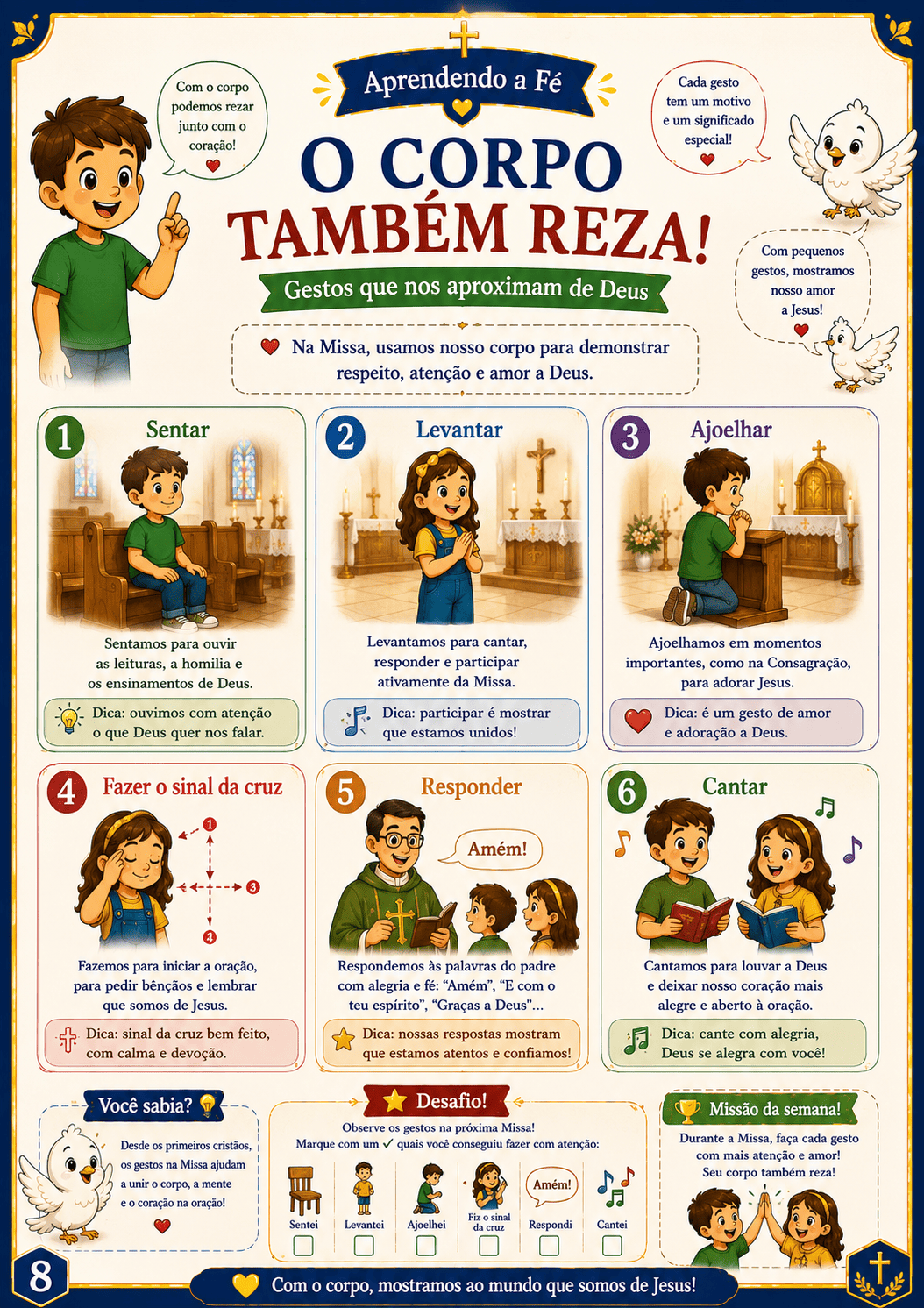 Página do kit Aprendendo a Fé