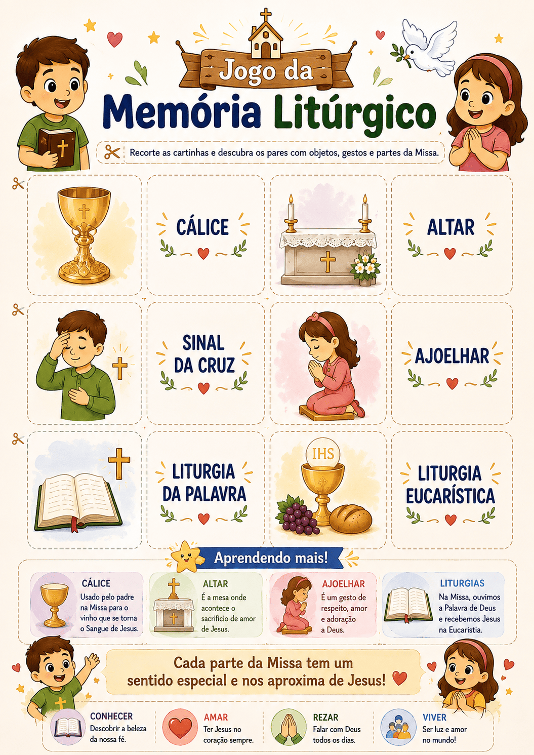 Página do kit Aprendendo a Fé