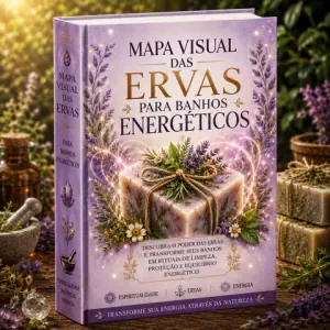 Mapa visual das ervas para banhos energéticos