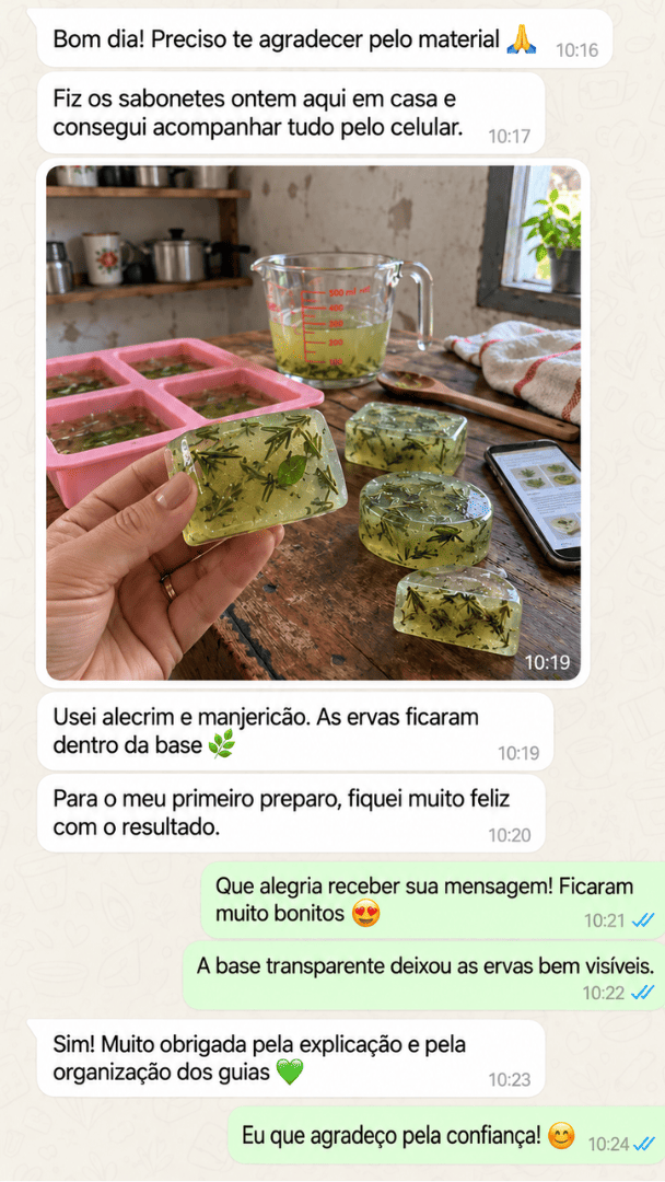 Experiência com a Biblioteca Visual de Sabonetes com Ervas